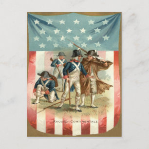 US Flag Shield Continental Army Postcard