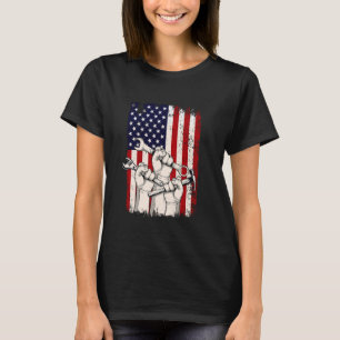 US Flag Skilled Worker - Labour Day Skilled Union T-Shirt