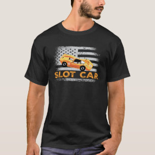 Us Flag Slot Car Racing T-Shirt