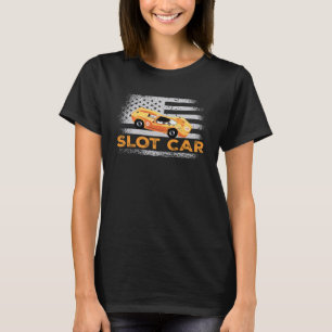 Us Flag Slot Car Racing T-Shirt