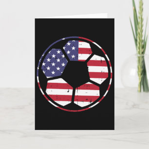 Us Flag Soccer Ll Vintage Footll 4th Of July Patri Card