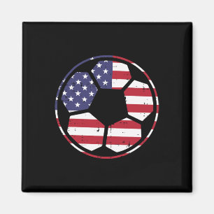 Us Flag Soccer Ll Vintage Footll 4th Of July Patri Magnet