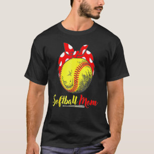 Us Flag Softball Player Mom For Mother's Day 1 T-Shirt