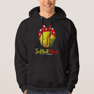 Us Flag Softball Player Mum For Mother's Day 1 Hoodie