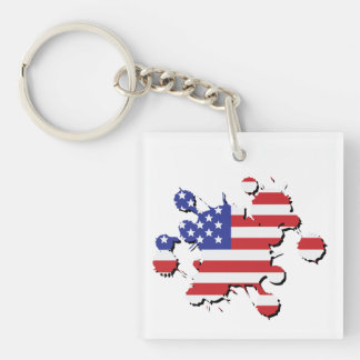 US flag splatter Key Ring