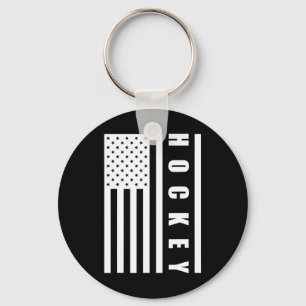 Us Flag Sport Goalie Hockey Player American Pride Key Ring