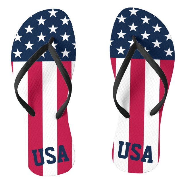  US Flag Stars and Stripes Flip Flops (Footbed)