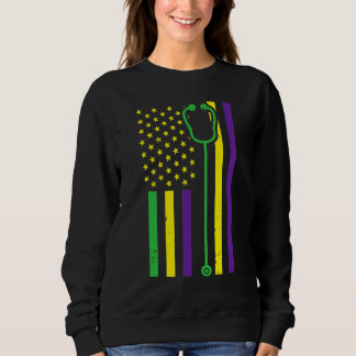 US Flag Stethoscope Patriotic Doctor Nurse Nusing  Sweatshirt