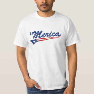 US Flag Style Swoosh 'Merica (Distressed) T-shirt
