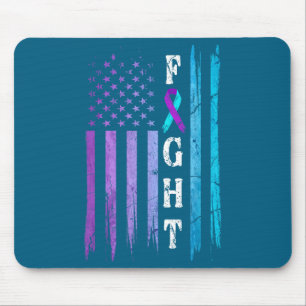 Us Flag Suicide Prevention Awareness Fight Wear Pu Mouse Pad