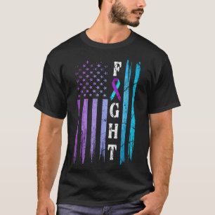 Us Flag Suicide Prevention Awareness Fight Wear Pu T-Shirt