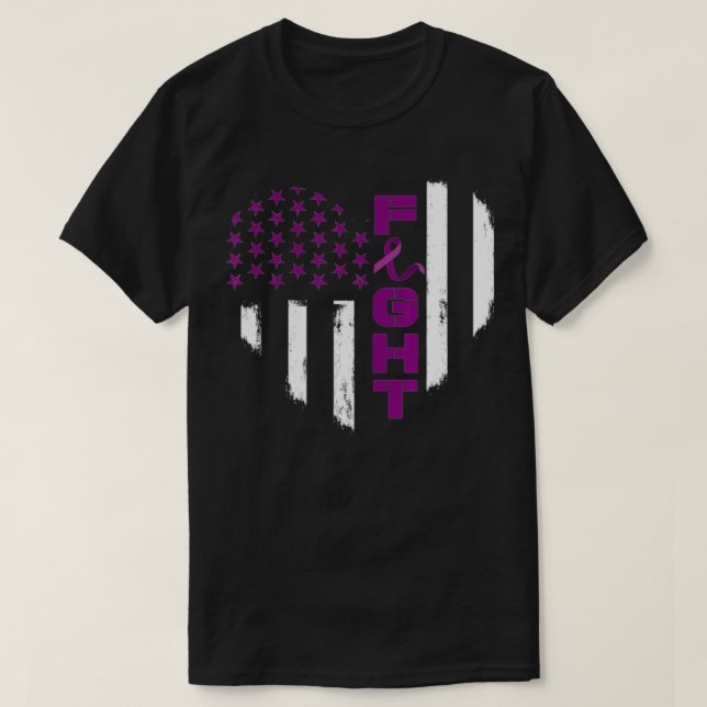 US Flag Support Squad Fight Dementia Alzheimer's A T-Shirt (Design Front)