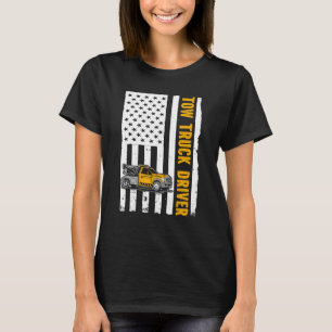 US Flag Tow Truck Driver T-Shirt