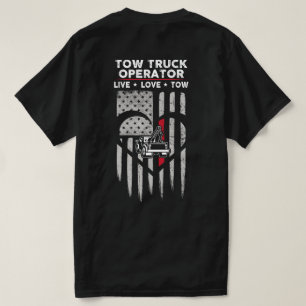 US Flag Tow Truck Operator Decal T-Shirt