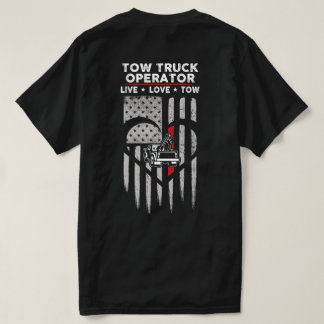 US Flag Tow Truck Operator Decal T-Shirt