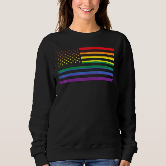 Us Flag Transgender Gay Pride Lgbt Tank (Front)