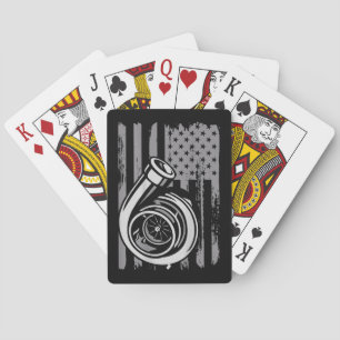 US Flag Tuner Car Guy Car Enthusiast Racing Drifti Playing Cards