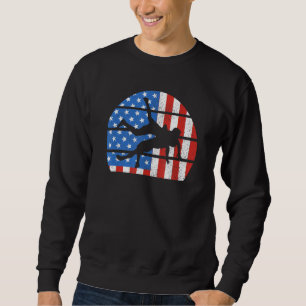 US Flag USA Wrestler American Flag Wrestle Men Boy Sweatshirt