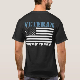 US Flag - Veteran AIR FORCE BLUE - Worthy To Wear T-Shirt