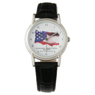 *~* US Flag Veteran Military Red White Blue Lady's Watch