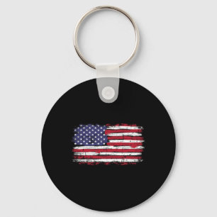 Us Flag Vintage For American Independence Day On 4 Key Ring