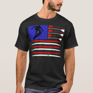 US Flag Vintage Surfing Surfboard T-Shirt