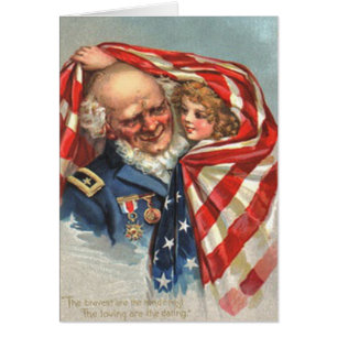 US Flag War Veteran Girl