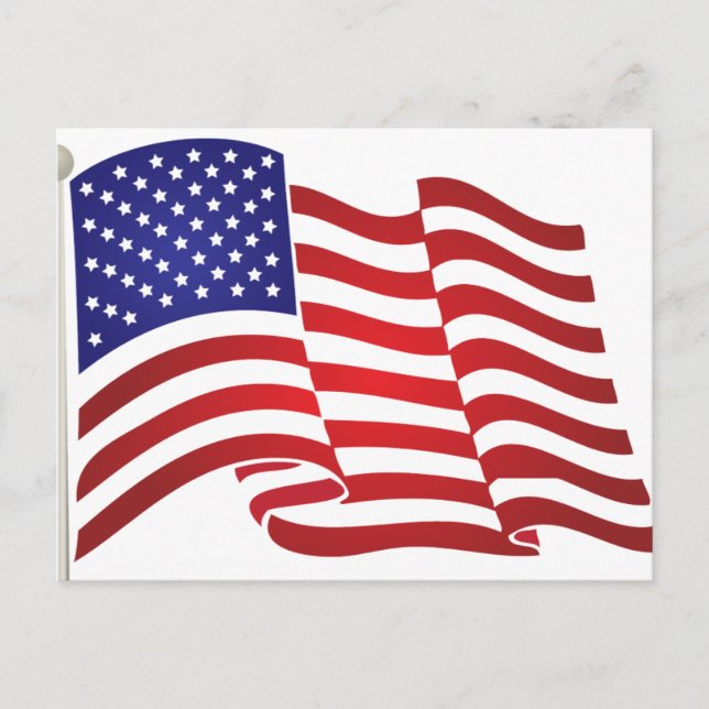 US Flag Waving Postcard (Front)
