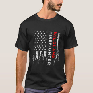 Us Flag Wildland Firefighter T-Shirt