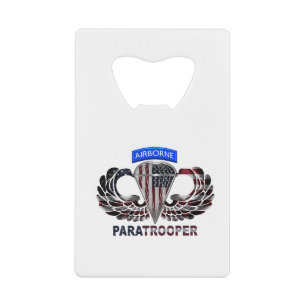 US Flag With Airborne Wings and Paratroopers