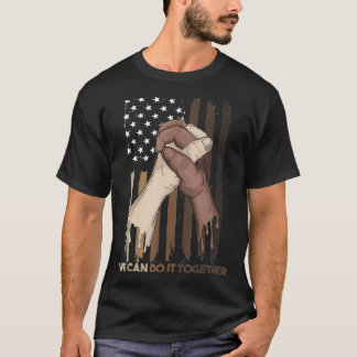 US Flag with Black & American Hands Black Lives Ma T-Shirt
