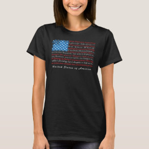 Us Flag With Constitution Preamble And Pledge Of A T-Shirt