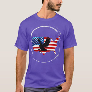 US Flag With Eagle Silhouette 4 T-Shirt