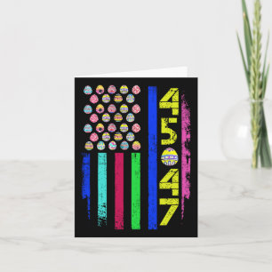 Us Flag With Eggs Funny Trump 45 47 Easter Day 2 Card