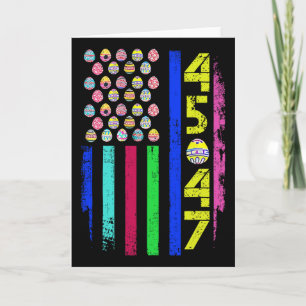 Us Flag With Eggs Funny Trump 45 47 Easter Day 2 Card