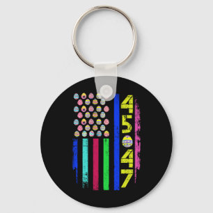 Us Flag With Eggs Funny Trump 45 47 Easter Day 2 Key Ring
