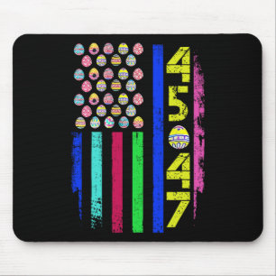 Us Flag With Eggs Funny Trump 45 47 Easter Day 2 Mouse Pad