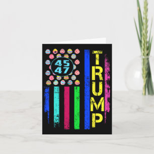 Us Flag With Eggs Funny Trump 45 47 Easter Day Card