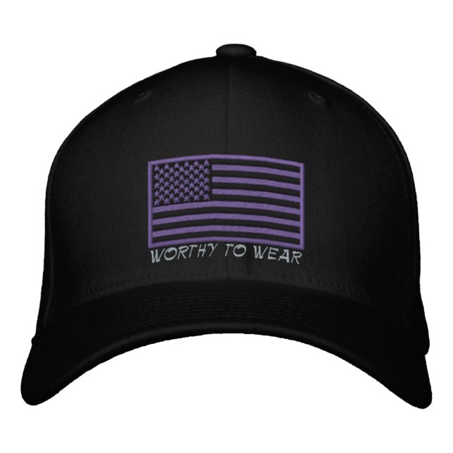 US Flag - Worthy To Wear Embroidered Hat (Front)
