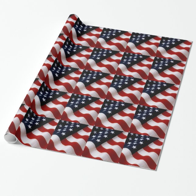US FLAG WRAPPING PAPER (Unrolled)