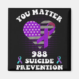 Us Flag You 988 Suicide Prevention Awareness Ribbo Magnet