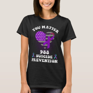 Us Flag You 988 Suicide Prevention Awareness Ribbo T-Shirt
