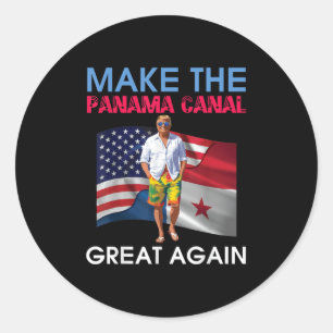 Us Flags Donald Trump Make The Panama Canal Great Classic Round Sticker