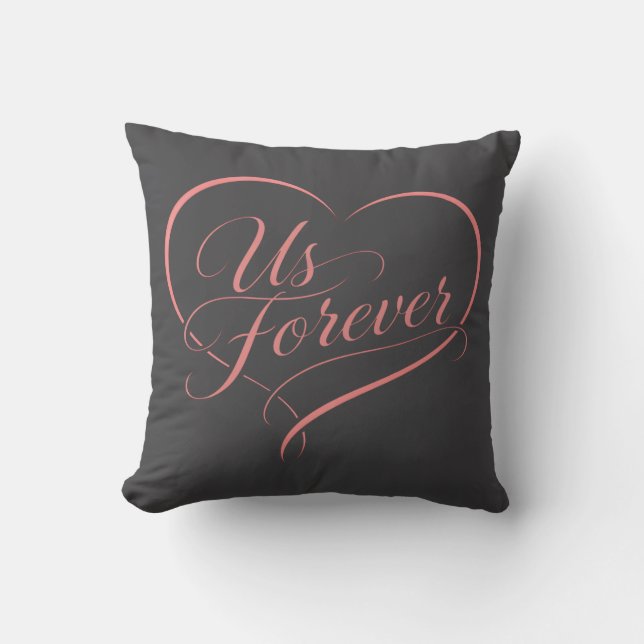 Us Forever Romantic Heart Pillow (Front)