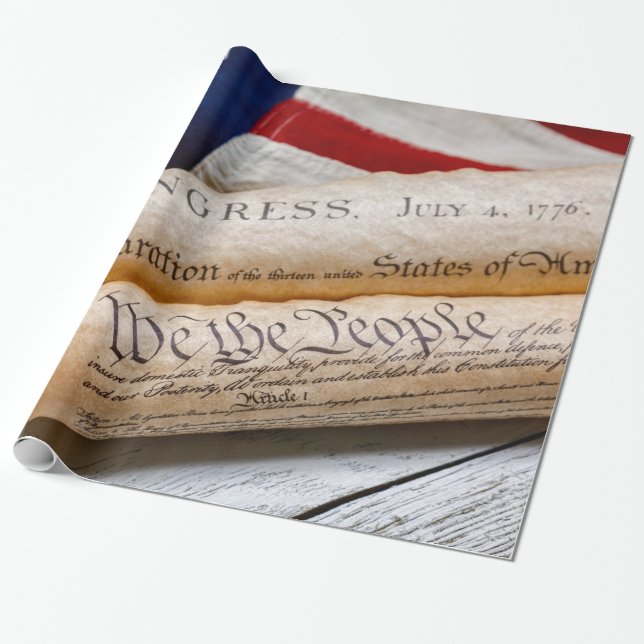 US Founding Documents Wrapping Paper (Unrolled)