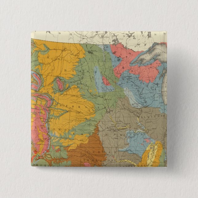 US Geological Map 15 Cm Square Badge (Front)