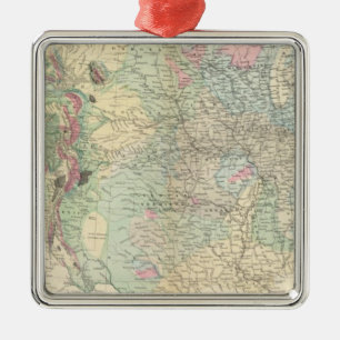 US geological map Metal Tree Decoration