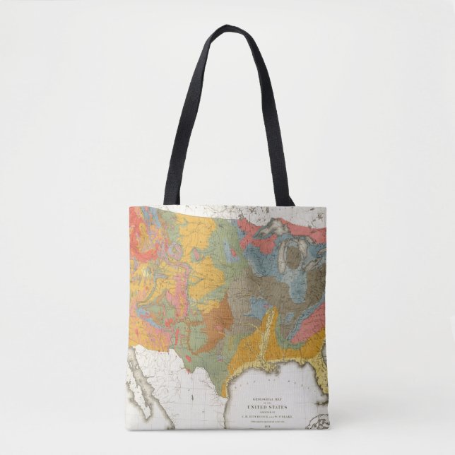 US Geological Map Tote Bag (Front)