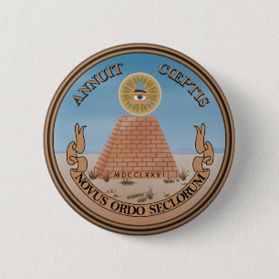 US Great Seal Obverse (Reverse) Side 6 Cm Round Badge