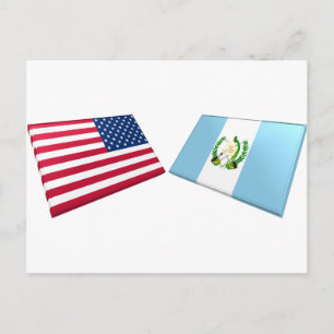 US & Guatemala Flags Postcard